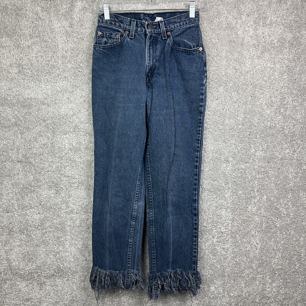 Vintage Y2k Levis Jeans Womens 5 Med Dark Wash USA 512 Slim Taper High Rise